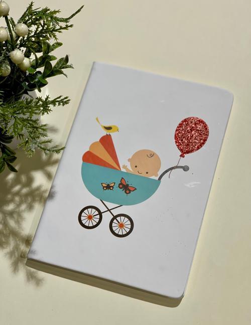  Bebek Anı Defteri A5 60 Yaprak Çizgili Simli Defter