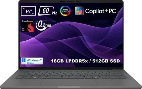 Zenbook 14 Ux3407Qa-Qd381W Snapdragon 16Gb Lpddr5X 512Gb Ssd 14 Inç 60Hz Oled W11 Home Laptop