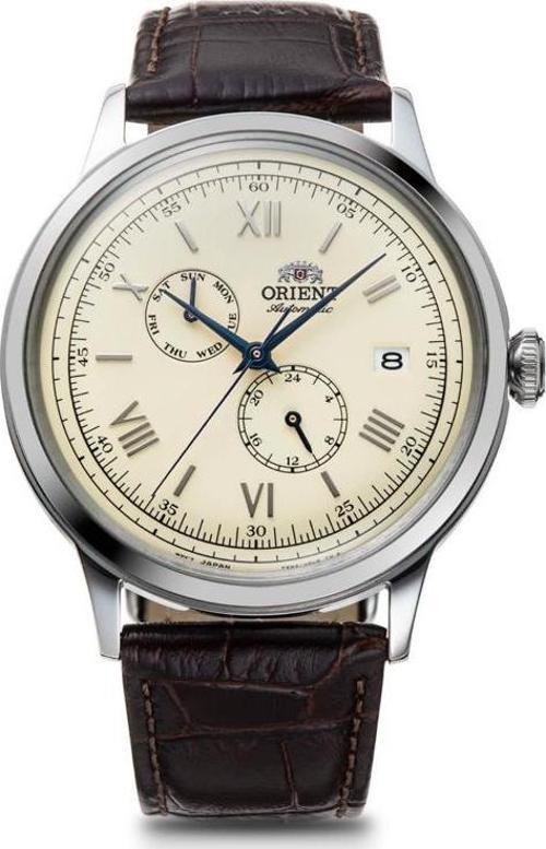Kurmalı Otomatik Deri Kahverengi Kristal Mineral Cam 41 mm Erkek Kol Saati