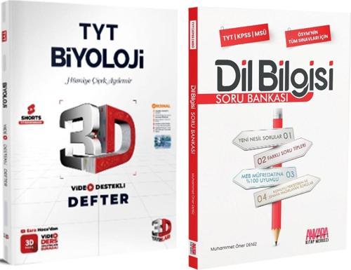 3D Yayınları TYT Biyoloji Video Destekli Defter ve AKM Dil Bilgisi Soru Bankası Seti 2 Kitap