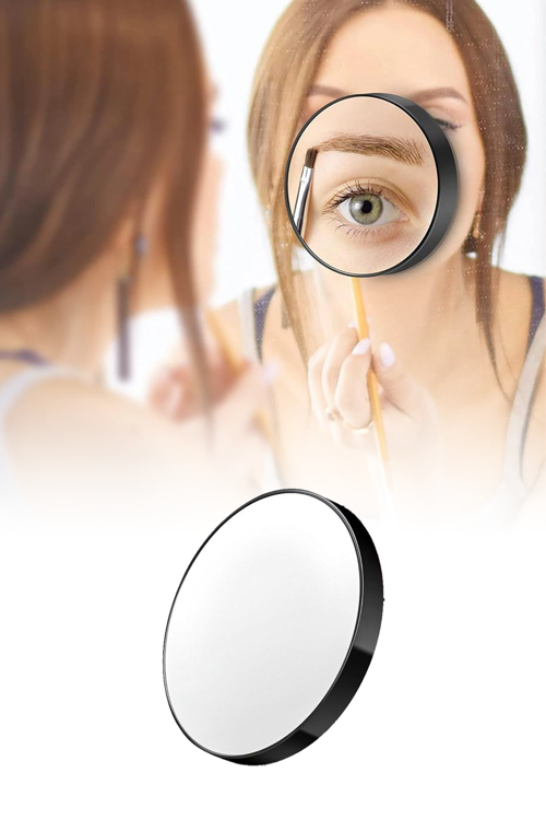 10x Büyüteçli Vantuzlu Makyaj Aynası Tıraş Aynası Banyo Duvar Aynası 9 cm
