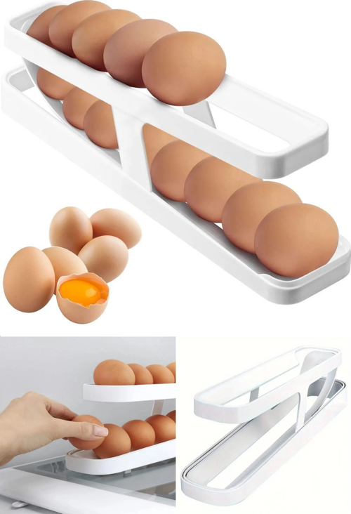 2 Katlı Otomatik Buzdolabı Yumurta Standı Yumurtalık Rafı