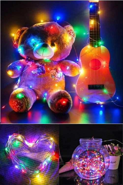 Pilli Yılbaşı Çam Ağacı Ev Süsleme Ledi 3m 28 Adet Ledli Işıklandırma RGB Led Işık