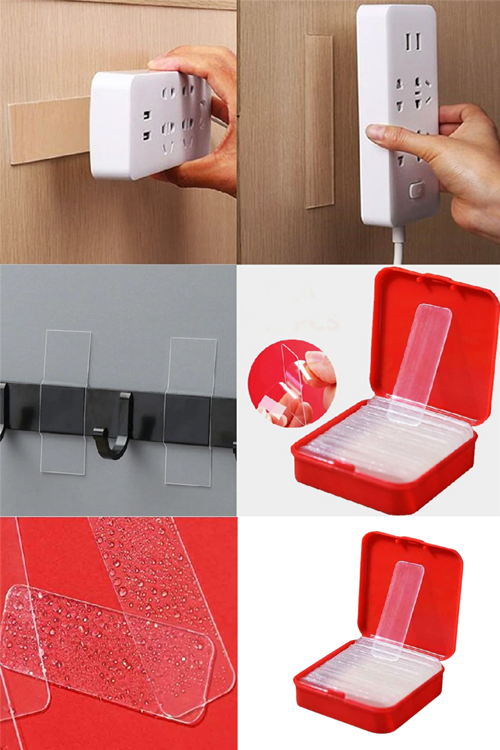 60 Parça Çok Amaçlı Çift Taraflı Bant 1 Cm X 4,5 Cm Nano Bant Duvar Bandı
