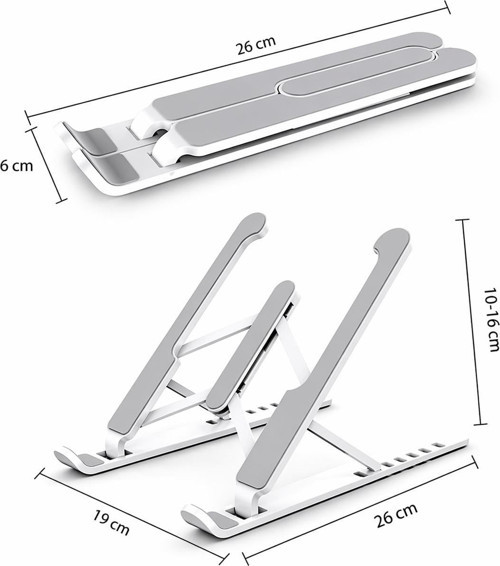 Alüminyum Laptop Standı 7 Kademeli Ayarlı Katlanabilir Tablet Tutucu Ergonomik 26 cm