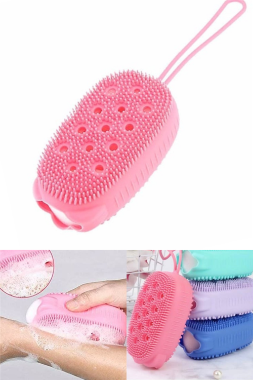 Silikon Banyo Kesesi Katı Sabun Hazneli (Süngerli) yeşil 1 Adet