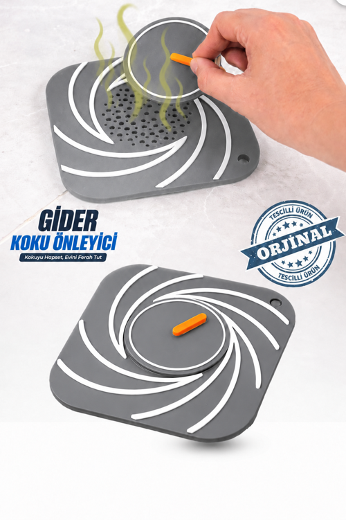 Gri Silikon Gider Kapağı Delikli Koku Önleyici Lavabo Süzgeci Banyo Mutfak Gider Matı