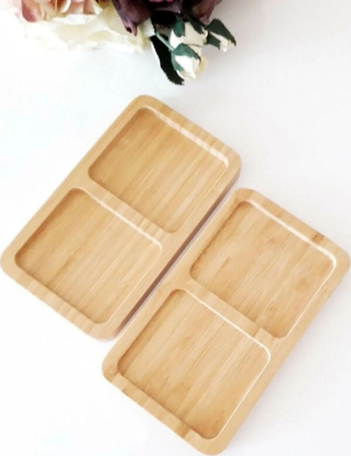 Bambu 2 Bölmeli Yağdanlık Altlığı Yağdanlık Altı Standı Sosluk Altlığı