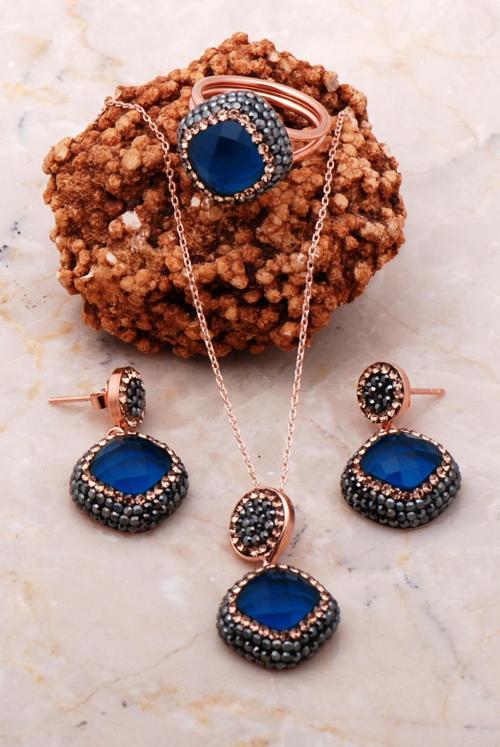 Rose Gümüş Akua Marin Set 2185