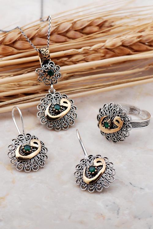 Vav Telkari Elişi Gümüş Set 2376