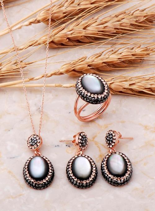 Sedef Rose Gümüş Set 2533