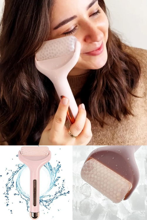 Buz Silindir Terapi Etkili Yüz Vücut Derma Masaj ve Cilt Soğutma Bakım Aleti