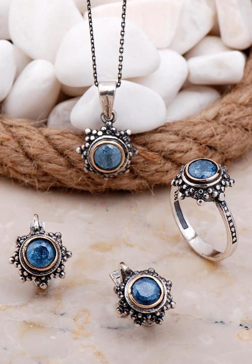 Opal Taşlı Gümüş Set 2568