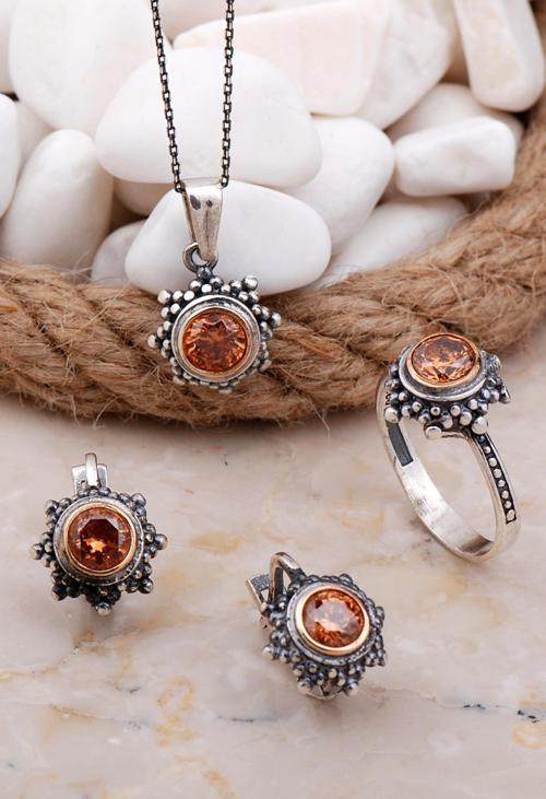 Topaz Taşlı Gümüş Set 2569