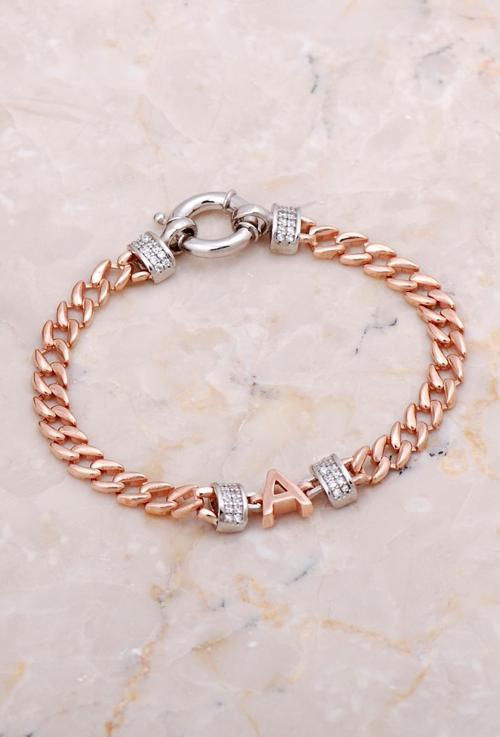 A Harfi Gurmet Rose Gümüş Bileklik 4264