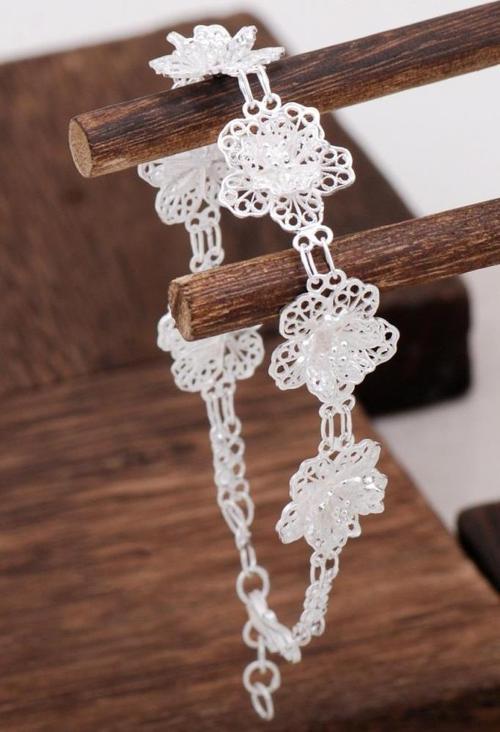 Çiçek Tasarım Telkari Gümüş Bileklik 3091