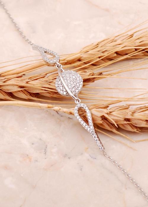 Gezegen Rodyumlu Gümüş Bileklik 4497