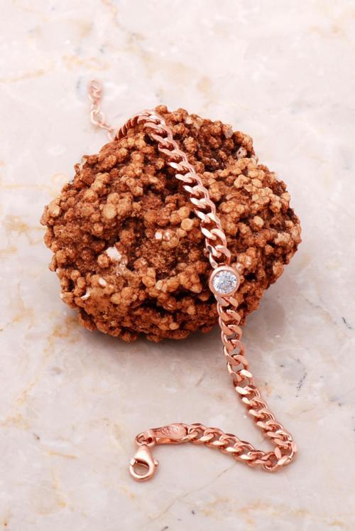 Gurmet Rose Gümüş Taşlı Zincir Bileklik 3590