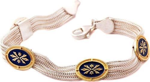 ASUR MOTİFLİ HASIR GÜMÜŞ BİLEKLİK 1141