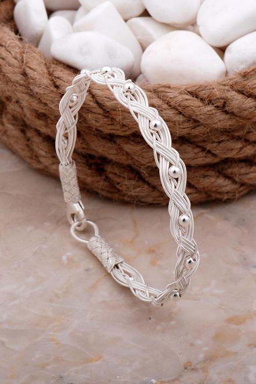 Kazaziye Elişi Toplu Gümüş Bileklik 4141