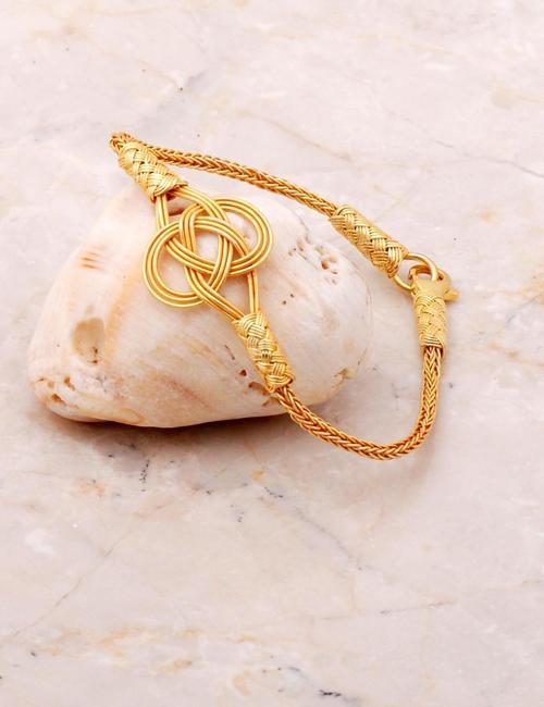 Kazaziye İşlemeli Altın Yaldızlı Şems Düğümü Bileklik 3638