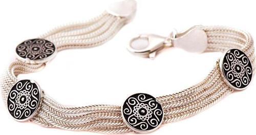 BABİL MOTİFLİ HASIR GÜMÜŞ BİLEKLİK 1151