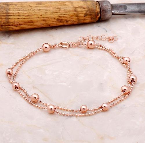 Dorissa İki Sıralı Rose Gümüş Bileklik 3384