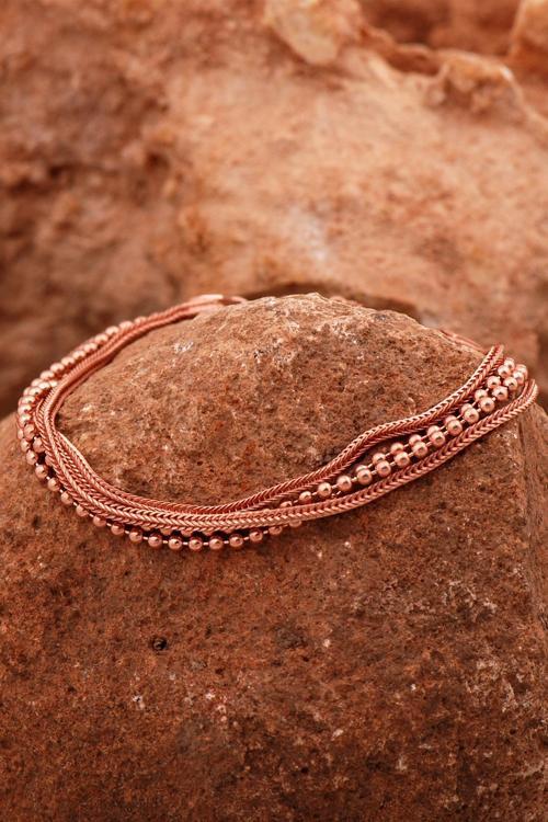 Hasır Elişi Tasarım Rose Gümüş Bileklik 4423