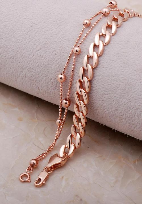 Kombin Rose Gümüş Gurmet Zincir Bileklik 3479