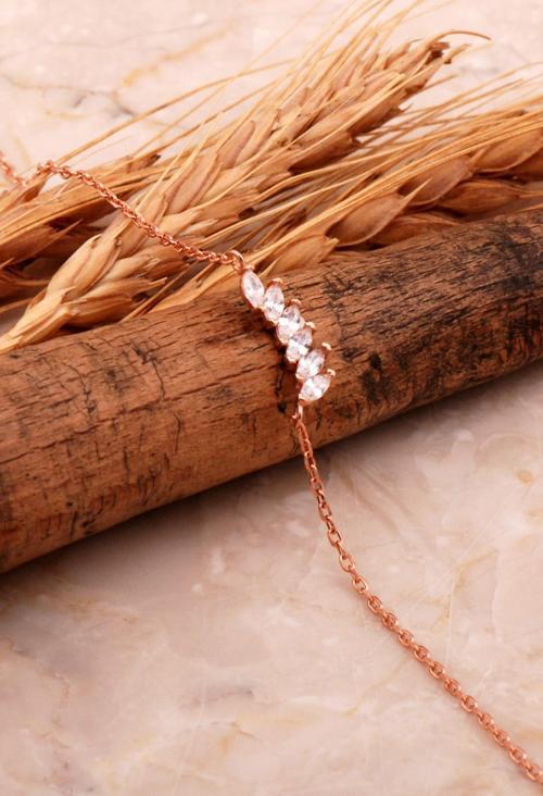 Markiz Taşlı Rose Gümüş Bileklik 4576