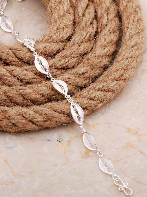 Midyat Telkari Sanatı İşlemeli Elişi Gümüş Bileklik 4678