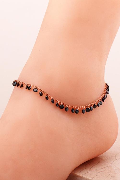 Onix Taşlı Tasarım Rose Gümüş Halhal 202