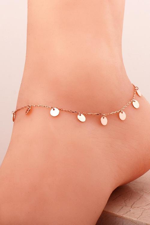 Pullu Rose Gümüş Halhal 332