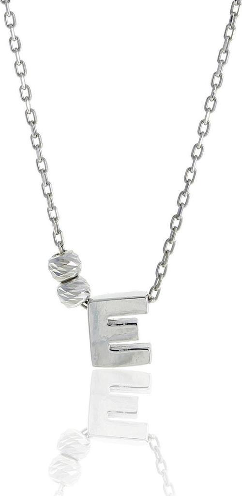 E Harfli Tasarım Gümüş Kolye 3803