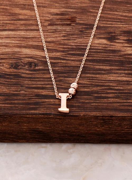 I Harfli Tasarım  Rose Gümüş Kolye 3812