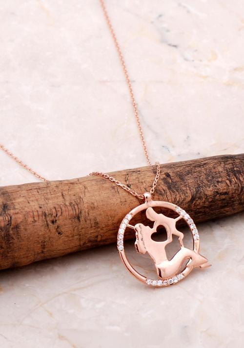 Rose Gümüş Anne Ve Çocuk Model Kolye 6921