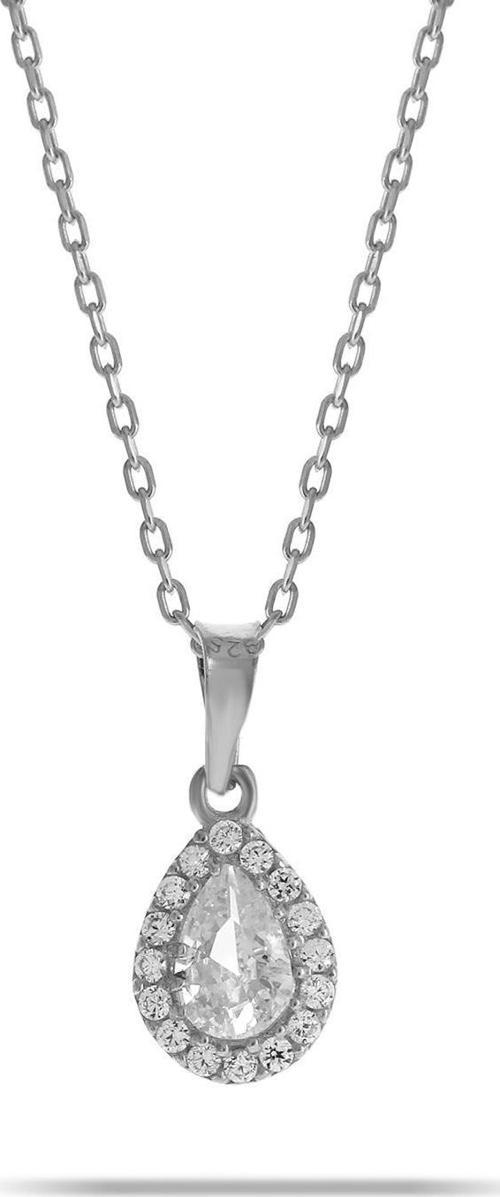 Kuvars Mini Damla Gümüş Kolye 7038