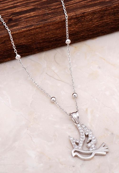 Gümüş Güvercin Tasarımlı Kolye 6676