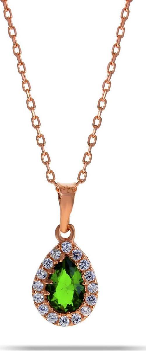 Yeşim Rose Gümüş Mini Damla Kolye 7042