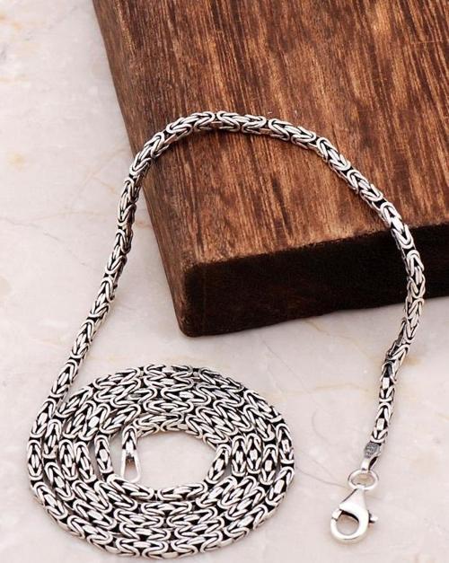 Kral Zincir Elişi Tasarım 60 Cm Gümüş Zincir 6701