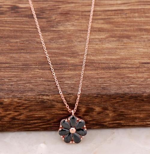 Papatya Tasarım Rose Gümüş Kolye 4119