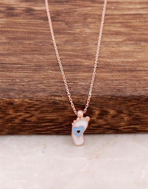 İlk Adım Mineli Rose Gümüş Minimal Kolye 6165