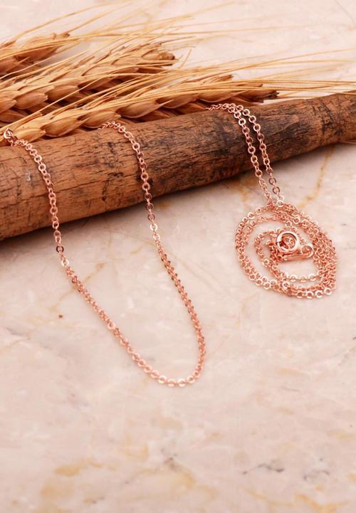 Ezme Forse 50 Cm Rose Gümüş Zincir Kolye 63