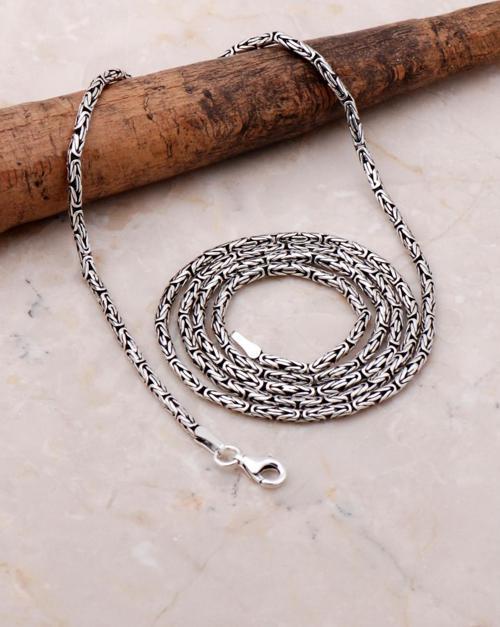 Kral Zincir 2 Mm 65 Cm Elişi Gümüş Erkek Kolye 7163