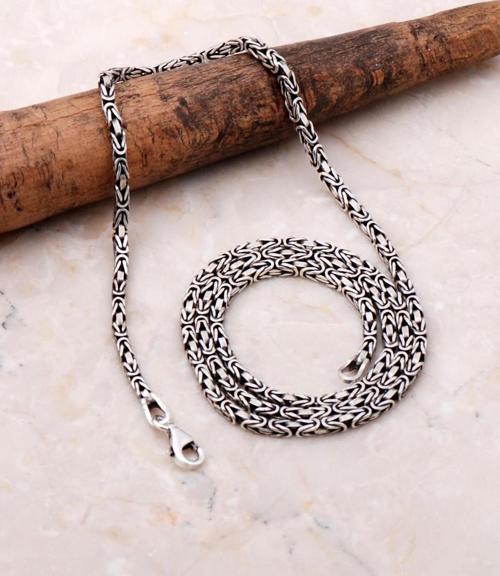 Kral Zincir 2 Mm 50 Cm Elişi Gümüş Erkek Kolye 7166