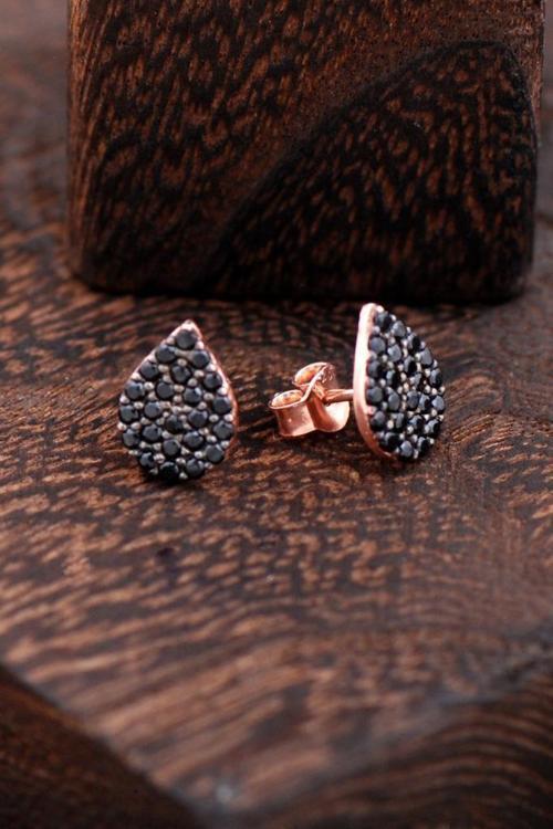 Su Damlası Rose Gümüş Küpe 2419