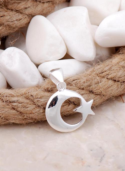 Ay Yıldız Gümüş Kolye Ucu 7601