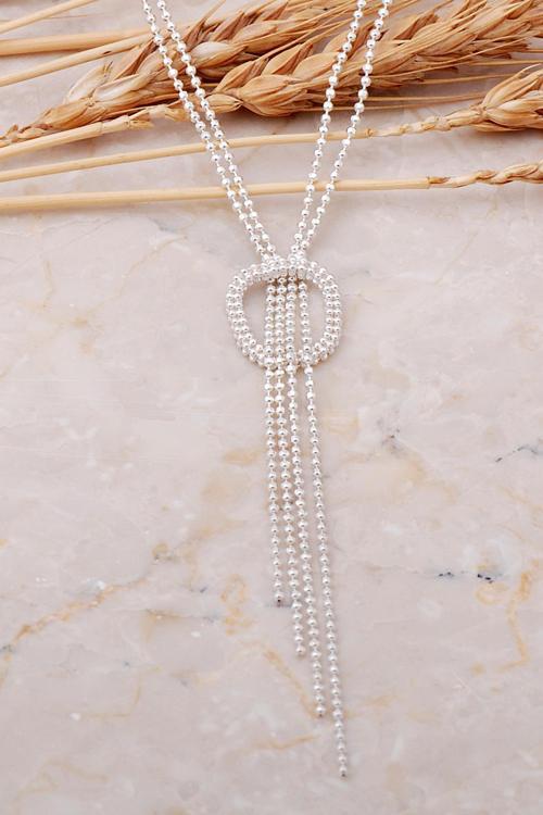 Sallantılı Tasarım İtalyan Gümüş Kolye 7643