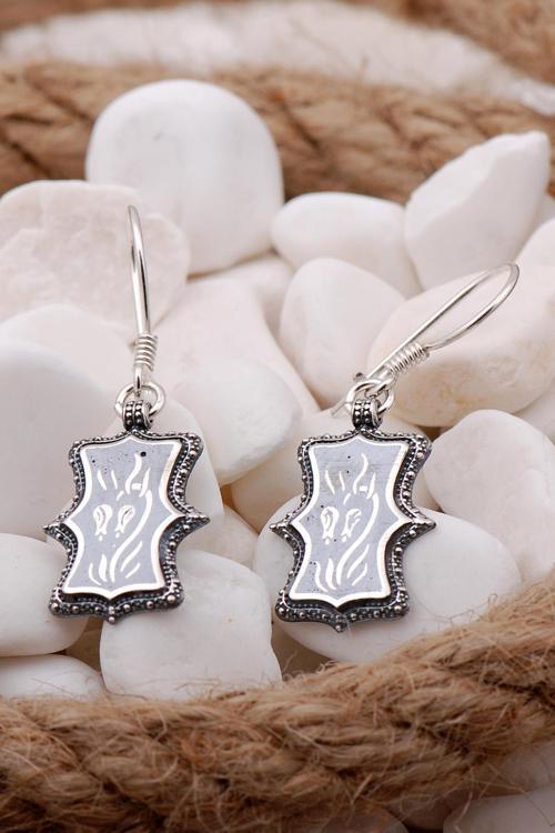 Savat İşçiliği Laleli Gümüş Küpe 43