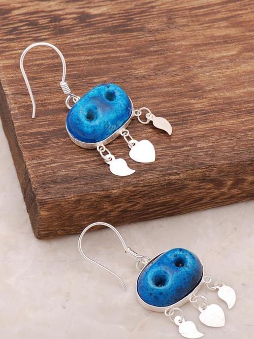 Süryani Nazar Boncuğu Gümüş Küpe 1038